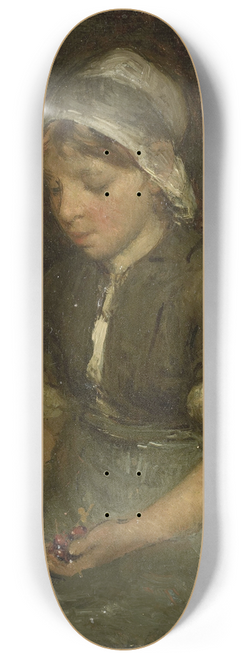 Bernardus Johannes Blommers - Girl with Cherries 8.25 inch art skate deck