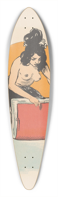 Auguste Roedel - Affiche voor boek- en prenthandel Fallou te Parijs 39.3 inch art pintail longboard deck