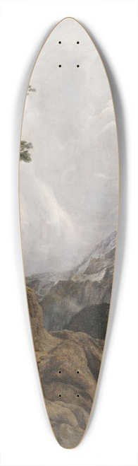 August Holmberg  - Eselreiter in Hochgebirgslandschaft 39.3 inch art pintail longboard deck