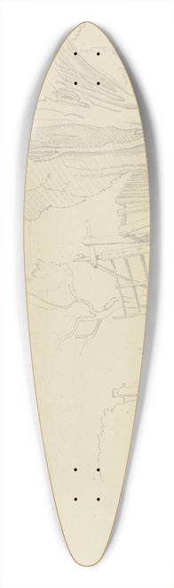 August Lucas - Baumgruppe und Gatter bei Frascati, im Hintergrund Gebude 39.3 inch art pintail longboard deck