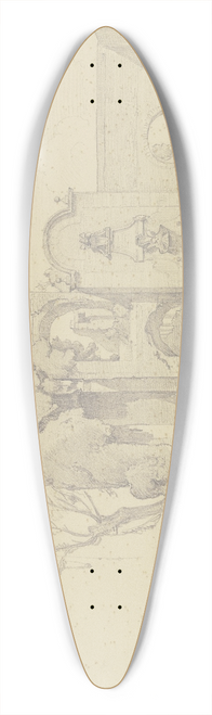 August Lucas - Die Porta Furba und die Acqua Felice mit dem Brunnen Clemens XII. an der Via Tuscolana bei Rom 39.3 inch art pintail longboard deck