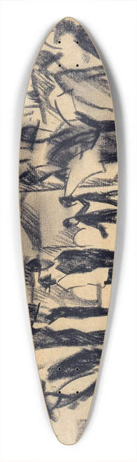 August Macke - Scene Under the Arcades in Thun 39.3 inch art pintail longboard deck
