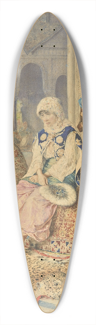 Augusto Ballerini - Woman and her maid in a harem 39.3 inch art pintail longboard deck