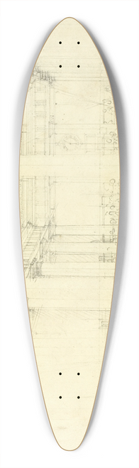 Augustus Charles Pugin - Study for Corn Exchange, Mark Lane, from Microcosm of London 39.3 inch art pintail longboard deck