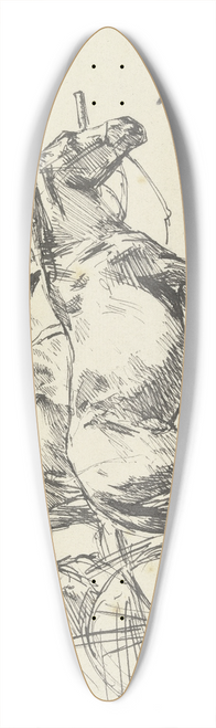August von Pettenkofen - Karrengule auf einem Marktplatz im ungarischen Szolnok 39.3 inch art pintail longboard deck