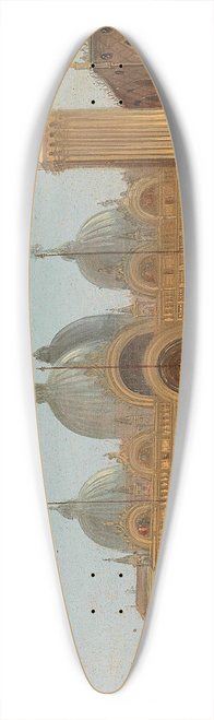 August Von Siegen - Venice, St Marks Square And St. Marks Basilica 39.3 inch art pintail longboard deck