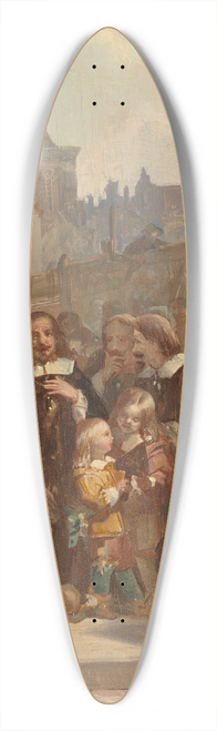 Barend Wijnveld - The first stone laying of the Amsterdam City Hall, Anno 1648 39.3 inch art pintail longboard deck