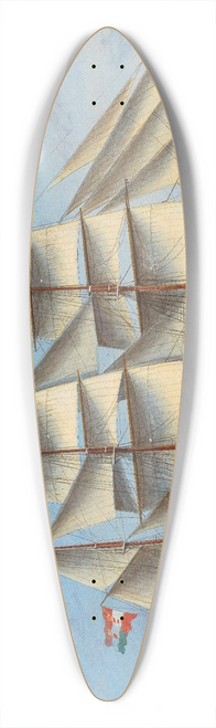 Basilio Ivankovic - The barque MARIA of Captain Emilio Persich sailing under all sails and the Austro-Hungarian merchant flag off the home coast 39.3 inch art pintail longboard deck