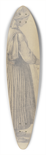 Benjamin Vautier - Bauernmdchen im verlorenen Profil, an einem Stuhl stehend 39.3 inch art pintail longboard deck