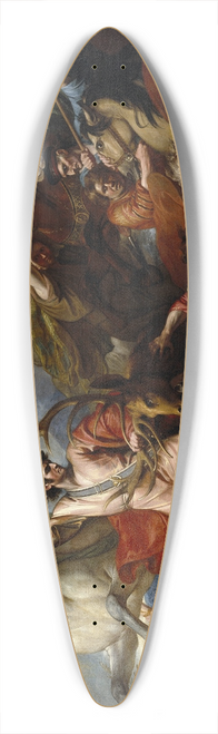 Benjamin West - Alexander III of Scotland Rescued from the Fury of a Stag by the Intrepidity of Colin Fitzgerald (The Death of the Stag) 39.3 inch art pintail longboard deck