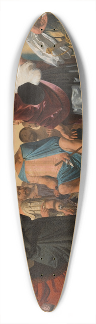 Caesar Van Everdingen - Lycurgus, the Spartan, demonstrates the importance of good education by comparing the behaviour of two dogs 39.3 inch art pintail longboard deck