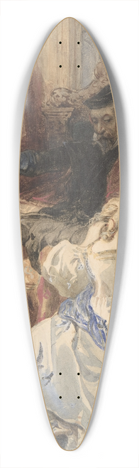 Camille-Joseph-Etienne Roqueplan - The Pardon Refused (from Sir Walter Scotts Kenilworth) 39.3 inch art pintail longboard deck
