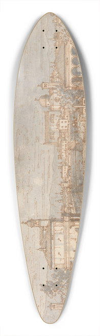 Canaletto - Padua; The River Bacchiglione and the Porta Portello 39.3 inch art pintail longboard deck