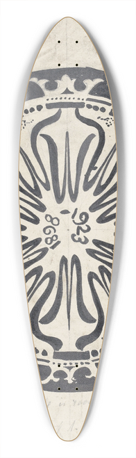 Carel Adolph Lion Cachet - Ontwerp voor een bord ter gelegenheid van het zilveren jubileum van koningin Wilhelmina 39.3 inch art pintail longboard deck