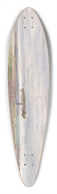 Carel Nicolaas Storm van 's-Gravesande - Gezicht op Mainz vanaf de rivier 39.3 inch art pintail longboard deck