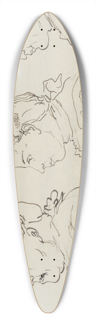 Carl August Ehrensvrd - Three Portraits in Profile 39.3 inch art pintail longboard deck