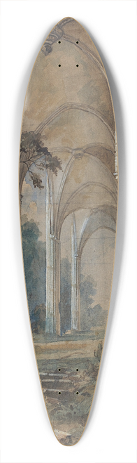 Carl Blechen - Gothic Church Ruin 39.3 inch art pintail longboard deck