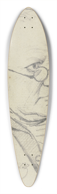 Carl Hoff - Portrait of Schwarz 39.3 inch art pintail longboard deck
