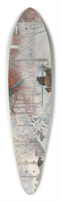 Carl Larsson - The Yard and Washhouse 39.3 inch art pintail longboard deck