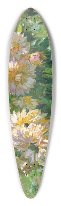 Carl Moll - Dahlias 39.3 inch art pintail longboard deck