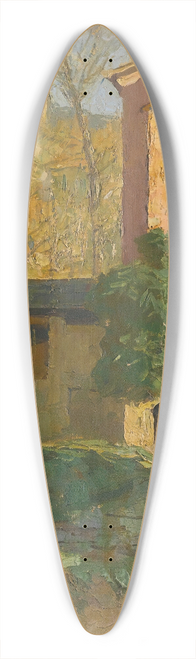 Carl Moll - Landscape in the Riviera Ligure, Italy 39.3 inch art pintail longboard deck