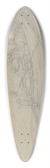 Carl Morgenstern - Zwei bemannte Boote auf hoher See 39.3 inch art pintail longboard deck