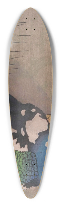Carl Moser - Weigefleckter Pfau 39.3 inch art pintail longboard deck