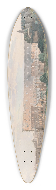 Carlo Labruzzi - The Colosseum from the Caelian Mount, with the Arch of Constantine and a View of the Forum, Rome. 39.3 inch art pintail longboard deck