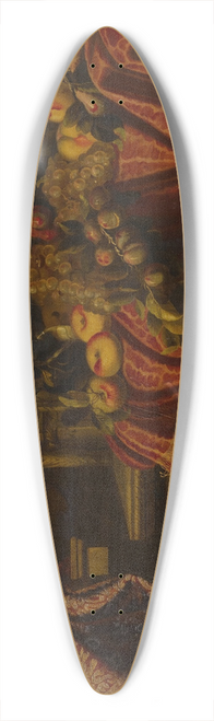 Carlo Manieri - Still lifeof fruit set on a ledge draped with brocade 39.3 inch art pintail longboard deck