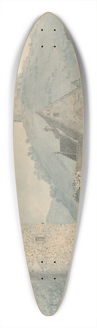Carl Philipp Fohr - View of Weinheim on the River Neckar 39.3 inch art pintail longboard deck