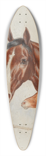 Carl Reichert - Idyllic Stable Scene 39.3 inch art pintail longboard deck