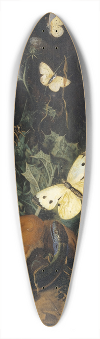 Carl Wilhelm De Hamilton - Still Life With Butterflies, Lizard And Snake 39.3 inch art pintail longboard deck