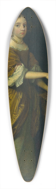 Caspar Netscher - Girl Standing before a Mirror 39.3 inch art pintail longboard deck