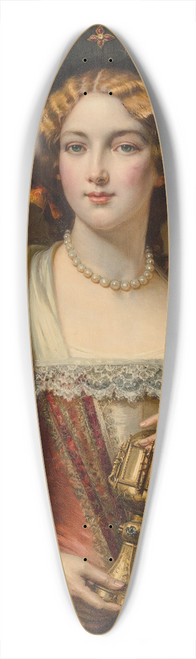 Cesare Auguste Detti - Portrait of a noblewoman 39.3 inch art pintail longboard deck