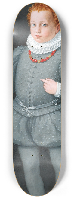 Bolognese School - Portrait Of A Boy With A Dog, Possibly A Member Of The Albergati Family 8.25 inch art skate deck