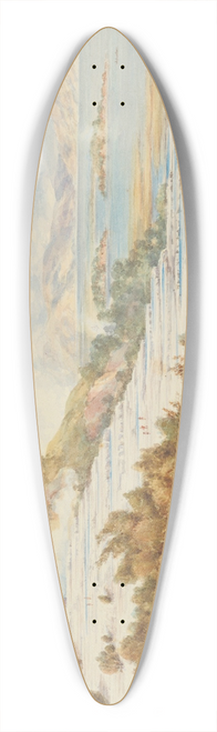 Charles Decimus Barraud - The White Terraces 39.3 inch art pintail longboard deck