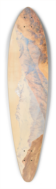 Charles Decimus Barraud - View of Mt. Aspiring, Province of Otago, looking north up the Valley of Matekitiki River from Dr Hectors camp of 1863 39.3 inch art pintail longboard deck