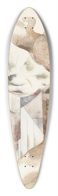Charles Demuth - Bermuda No. 1, Tree and House 39.3 inch art pintail longboard deck