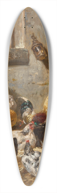 Charles Emile Jacque - Coq et poules dans la basse-cour 39.3 inch art pintail longboard deck