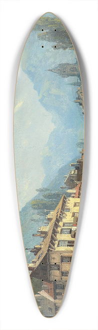 Charles Euphrasie Kuwasseg - An Alpine Town In Spring 39.3 inch art pintail longboard deck