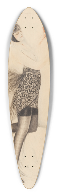 Charles Gates Sheldon - Masquerade Ball 39.3 inch art pintail longboard deck