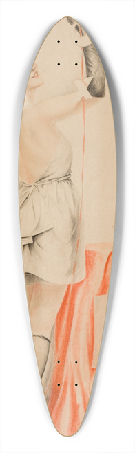 Charles Gates Sheldon - Pin Up in a Mask 39.3 inch art pintail longboard deck