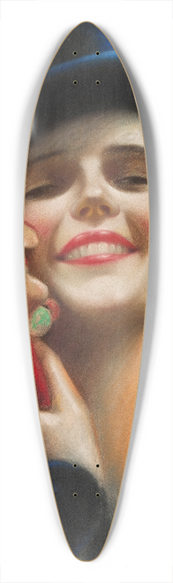 Charles Gates Sheldon - Woman with Mask 39.3 inch art pintail longboard deck