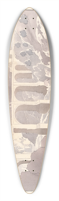Charles Hamilton Smith - Trajans Bridge at Alcantara 39.3 inch art pintail longboard deck