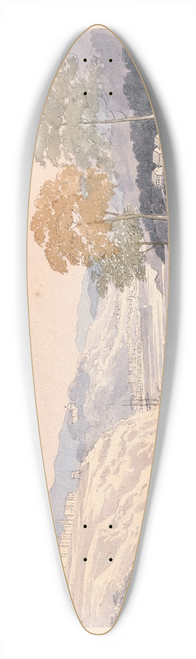 Charles Hamilton Smith - View of the Douro towards Porto 39.3 inch art pintail longboard deck