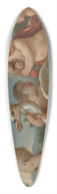 Charles-Joseph Natoire - Putti Adorning A Swan With A Garland Of Flowers 39.3 inch art pintail longboard deck