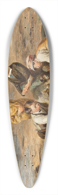 Charles Thomas Bale - Children on the beach 39.3 inch art pintail longboard deck