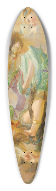 Charles William Wyllie - On the way to the festival 39.3 inch art pintail longboard deck