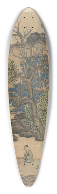 Chen Hongshou - Scholars in a Garden 39.3 inch art pintail longboard deck