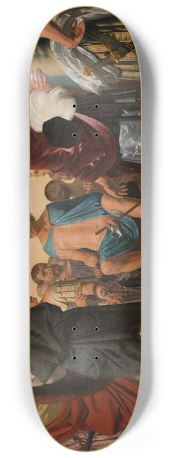 Caesar Van Everdingen - Lycurgus, the Spartan, demonstrates the importance of good education by comparing the behaviour of two dogs 8.25 inch art skate deck